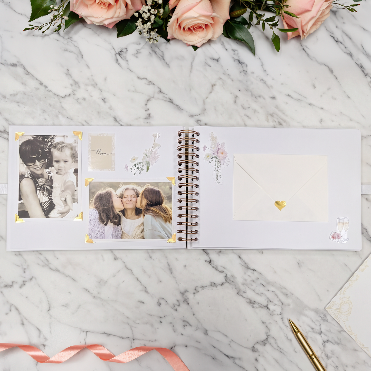 Letters to the Bride Scrapbook – Personalised Wedding Memory Book Photo Album
