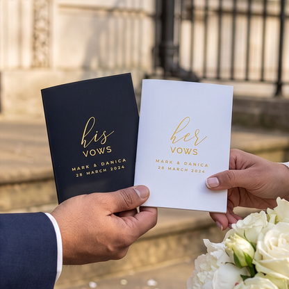 Vow Books - His & Hers - Personalised - A6 – Personalised Scrapbook Memory Book Photo Album