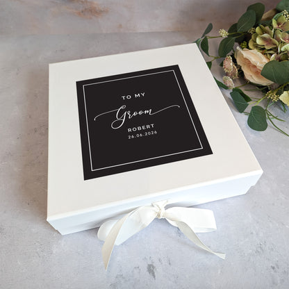 To My Groom Gift Box -  Black and White Multisize - A5 | Large | A4 | XL