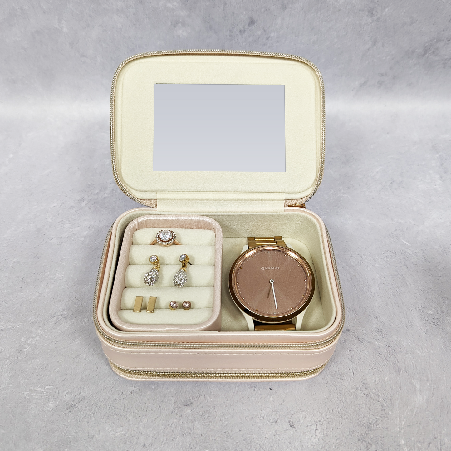Blush Pink Travel Jewellery Box - Personalised