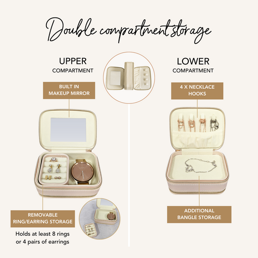 Blush Pink Travel Jewellery Box - Personalised