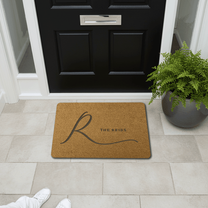 Personalised Doormat (Family Name) - Synthetic Weatherproof Coir for Outdoor or Indoor Use
