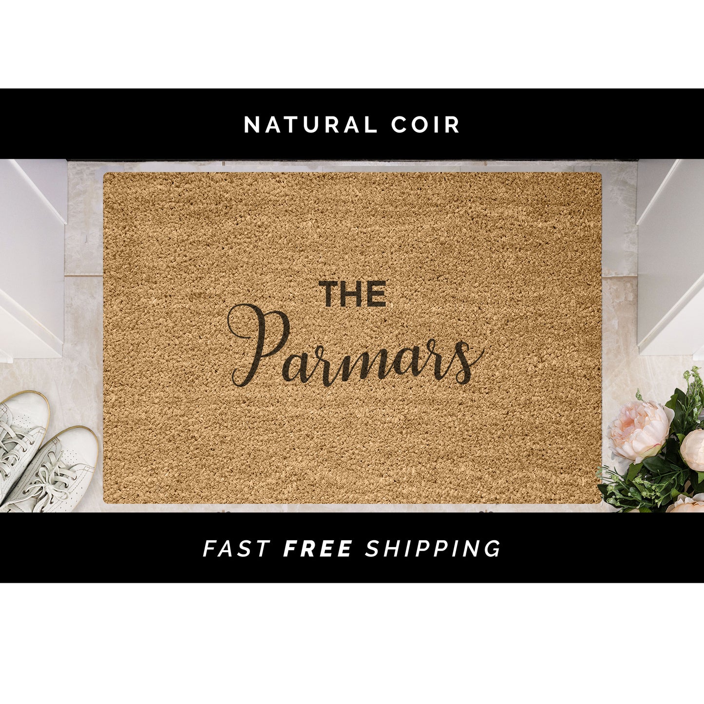 Personalised Doormat - Synthetic Weatherproof Coir for Outdoor or Indoor Use