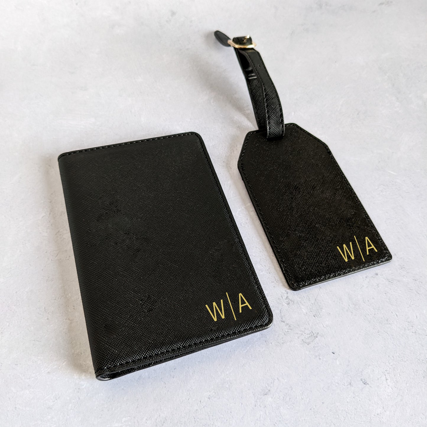 Personalised Passport Cover & Luggage Tag - Monogram Initials