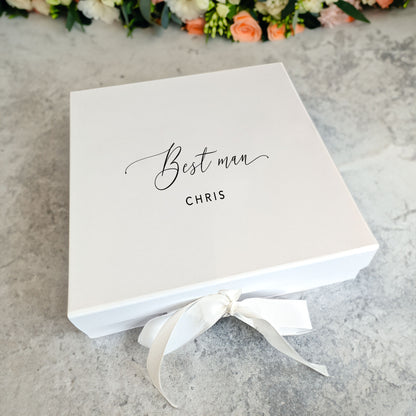 Large Gift Box for Bridesmaid, Best Man, Groomsman and Bridal Party Roles - Personalised