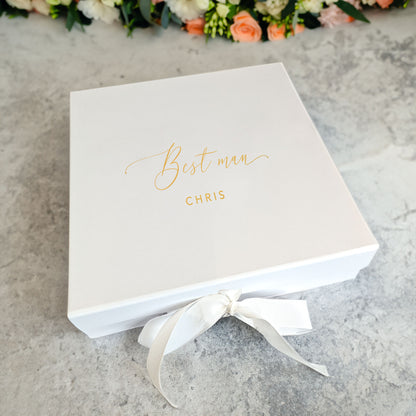 Large Gift Box for Bridesmaid, Best Man, Groomsman and Bridal Party Roles - Personalised