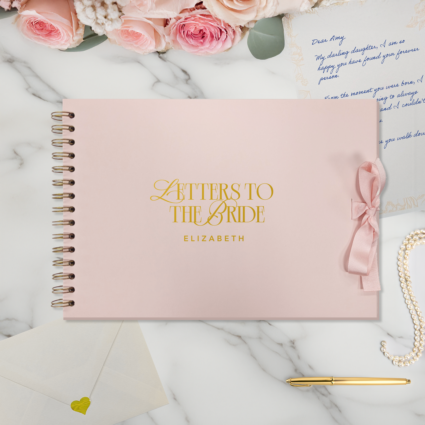 Letters to the Bride Scrapbook – Personalised Wedding Memory Book Photo Album