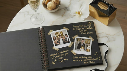 Personalised Scrapbook for Milestone Birthday - 8X8" Square – Personalised Scrapbook Memory Book Photo Album