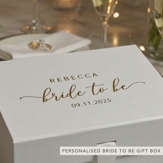 Bride to Be Gift Box – Personalised Keepsake Box with Ribbon - For Hen Bridal Party