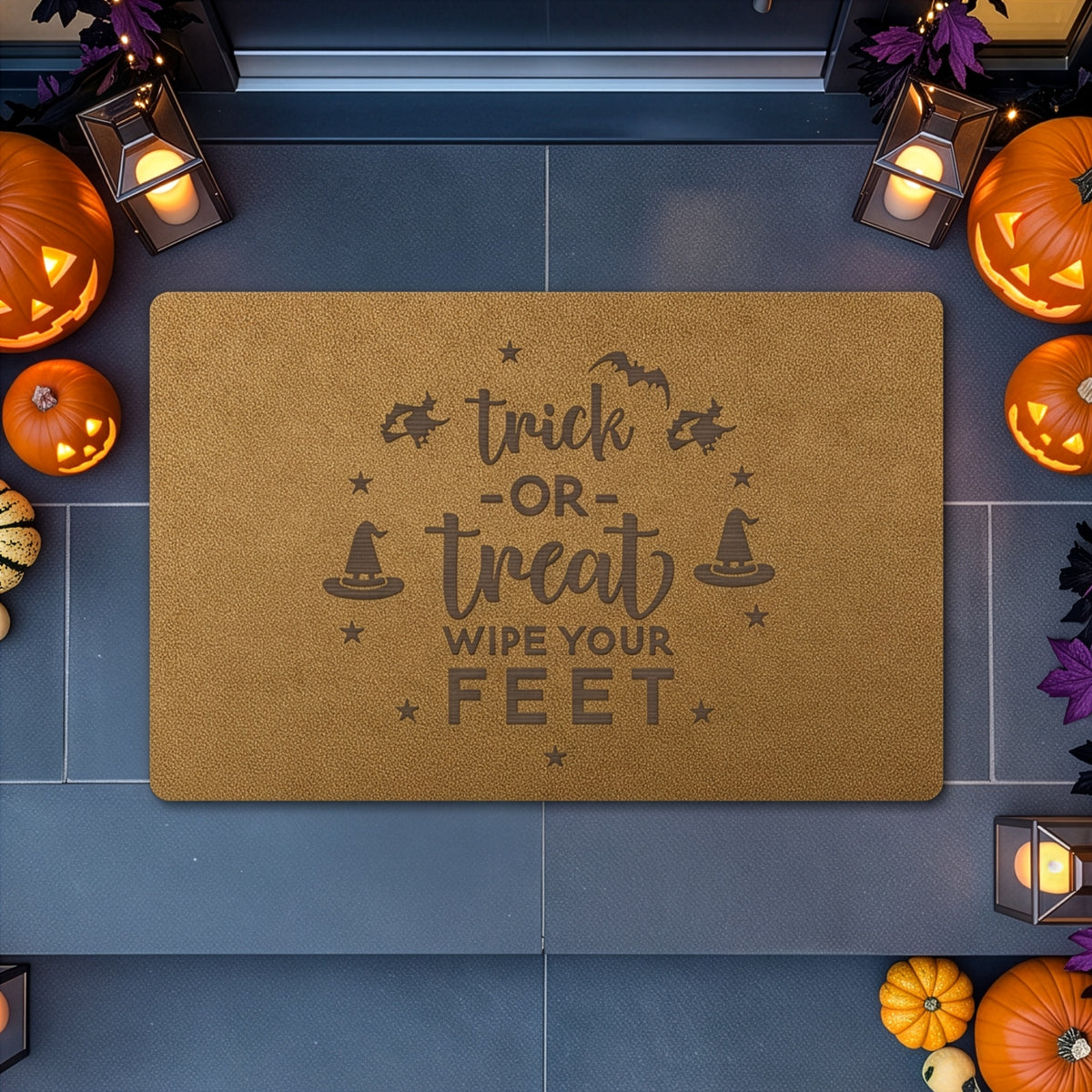 Trick or Treat Halloween Doormat – Spooky Wipe Your Feet Entrance Mat