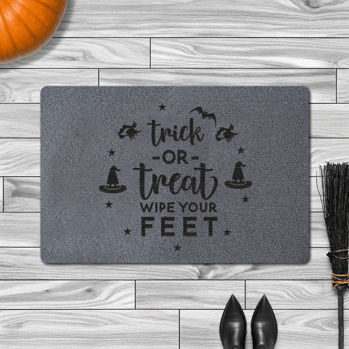 Trick or Treat Halloween Doormat – Spooky Wipe Your Feet Entrance Mat
