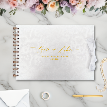 Calligraphy Style Personalised Wedding Guestbook A4