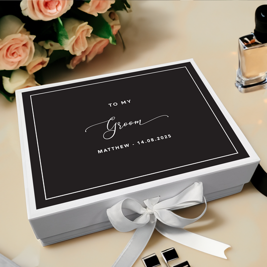 To My Groom Gift Box -  Black and White Multisize - A5 | Large | A4 | XL