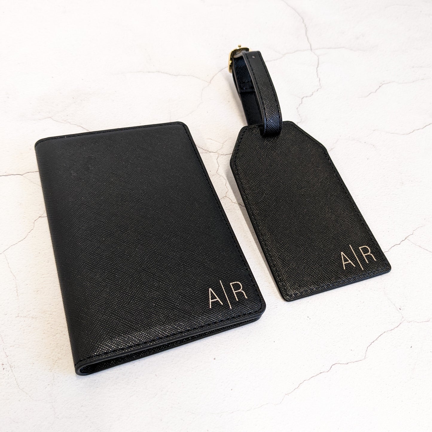 Personalised Passport Cover & Luggage Tag - Monogram Initials