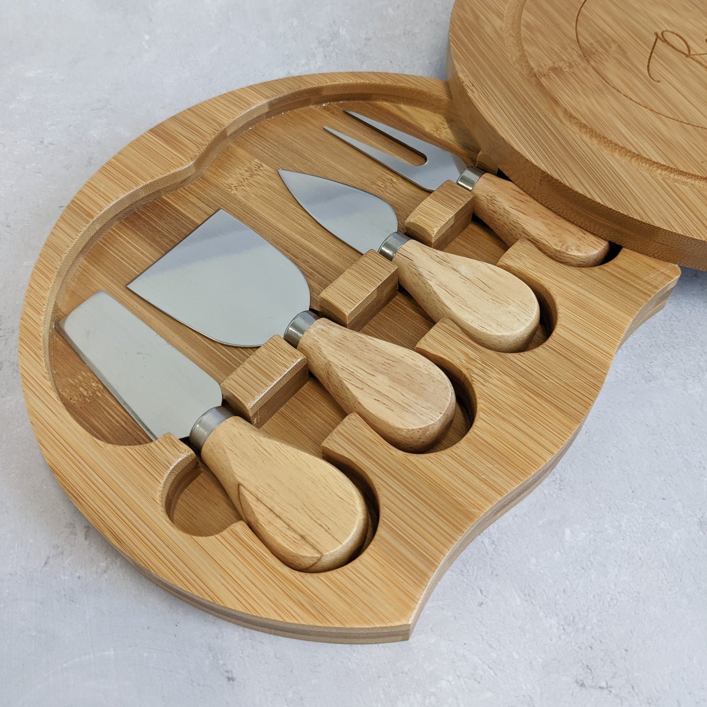 Wood Cheese Board Engraved Personalised - Serving Set - Wedding Anniversary Gift