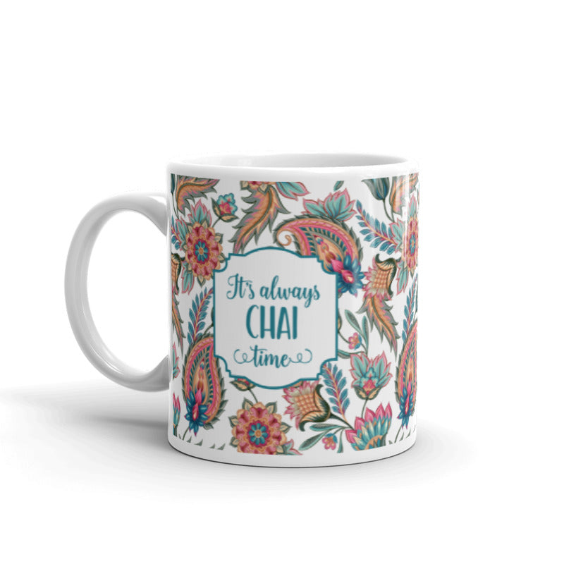 It's Always Chai Time Mug - Personalised (Paisley Design)