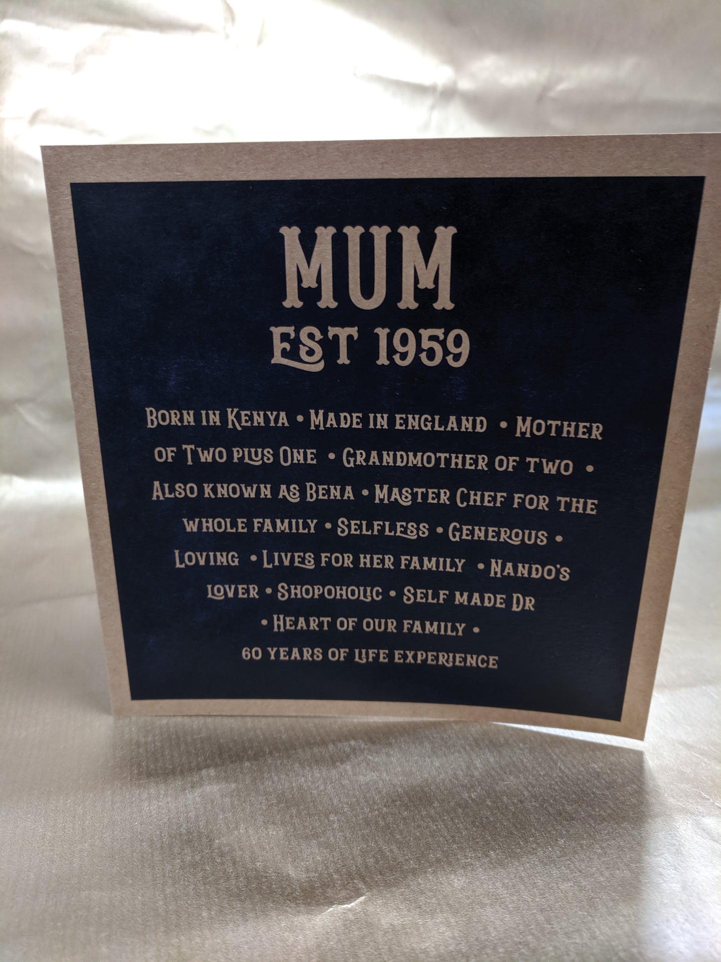 Personalised Milestone Birthday Card for Mum or Dad - 50th 60th 70th 80th