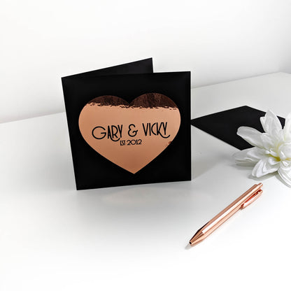 Personalised 7 Year (Copper) Anniversary Card | 8 Years (Bronze)