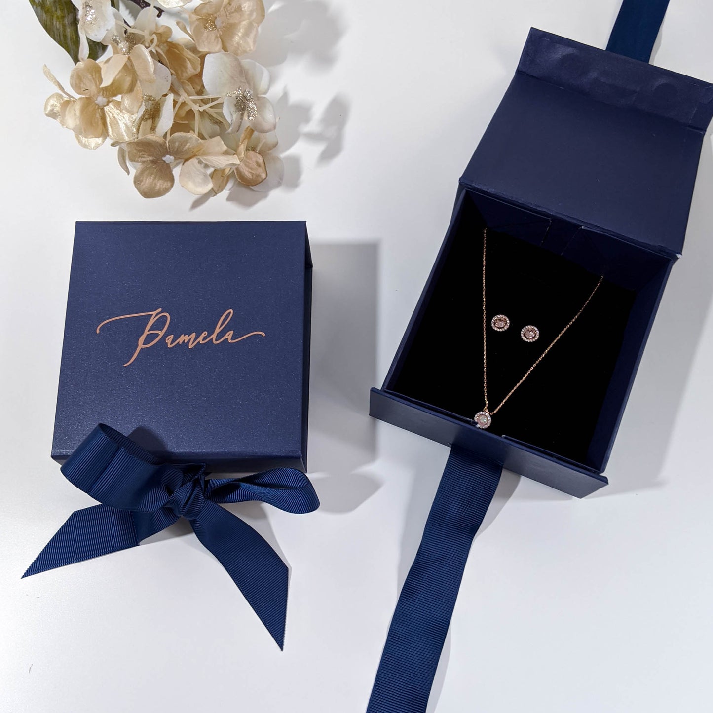 Personalised Gift Box - Small - Navy & Blush Pink